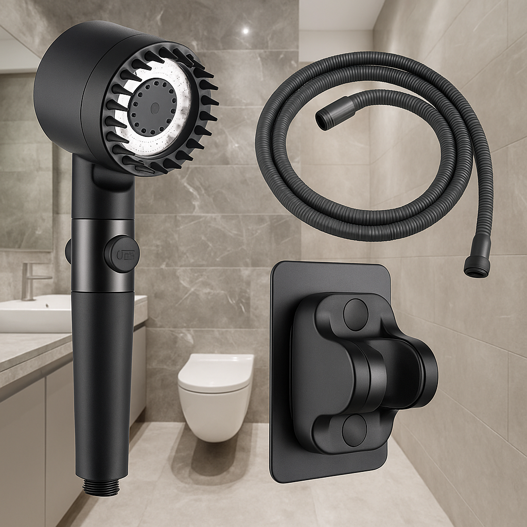 RainFlow Pro - Kit Cabezal de Ducha Multifuncional