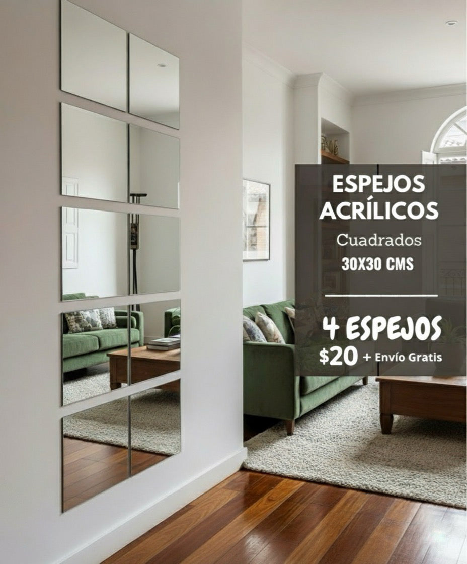 Espejos Cuadrados Set x 4