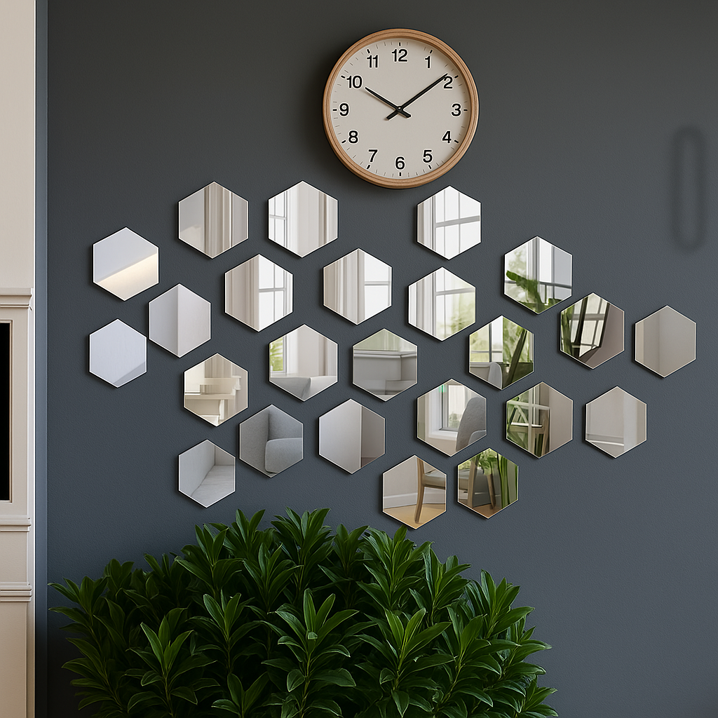 Espejos Adhesivos Hexagonales 23x23cm