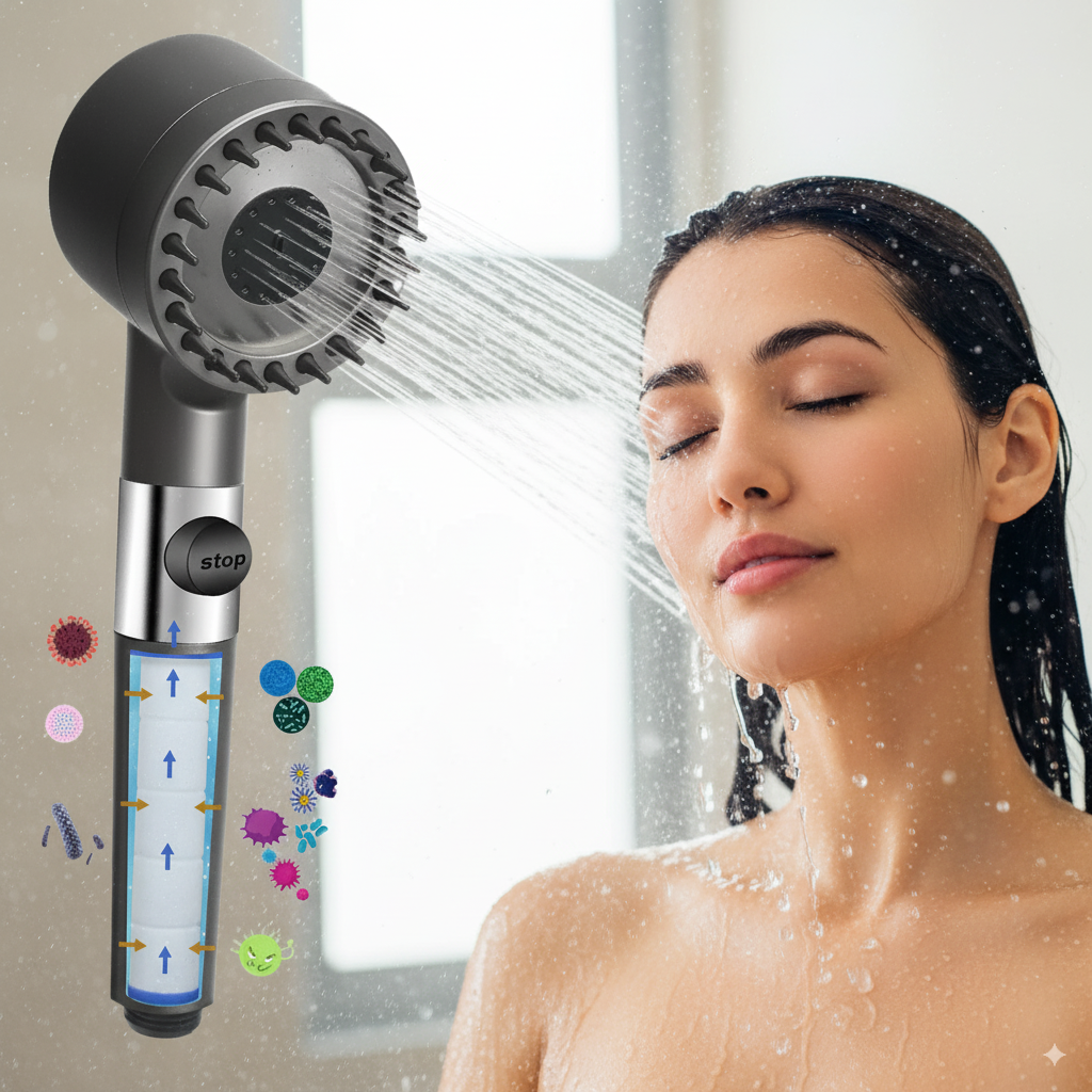 RainFlow Pro - Kit Cabezal de Ducha Multifuncional