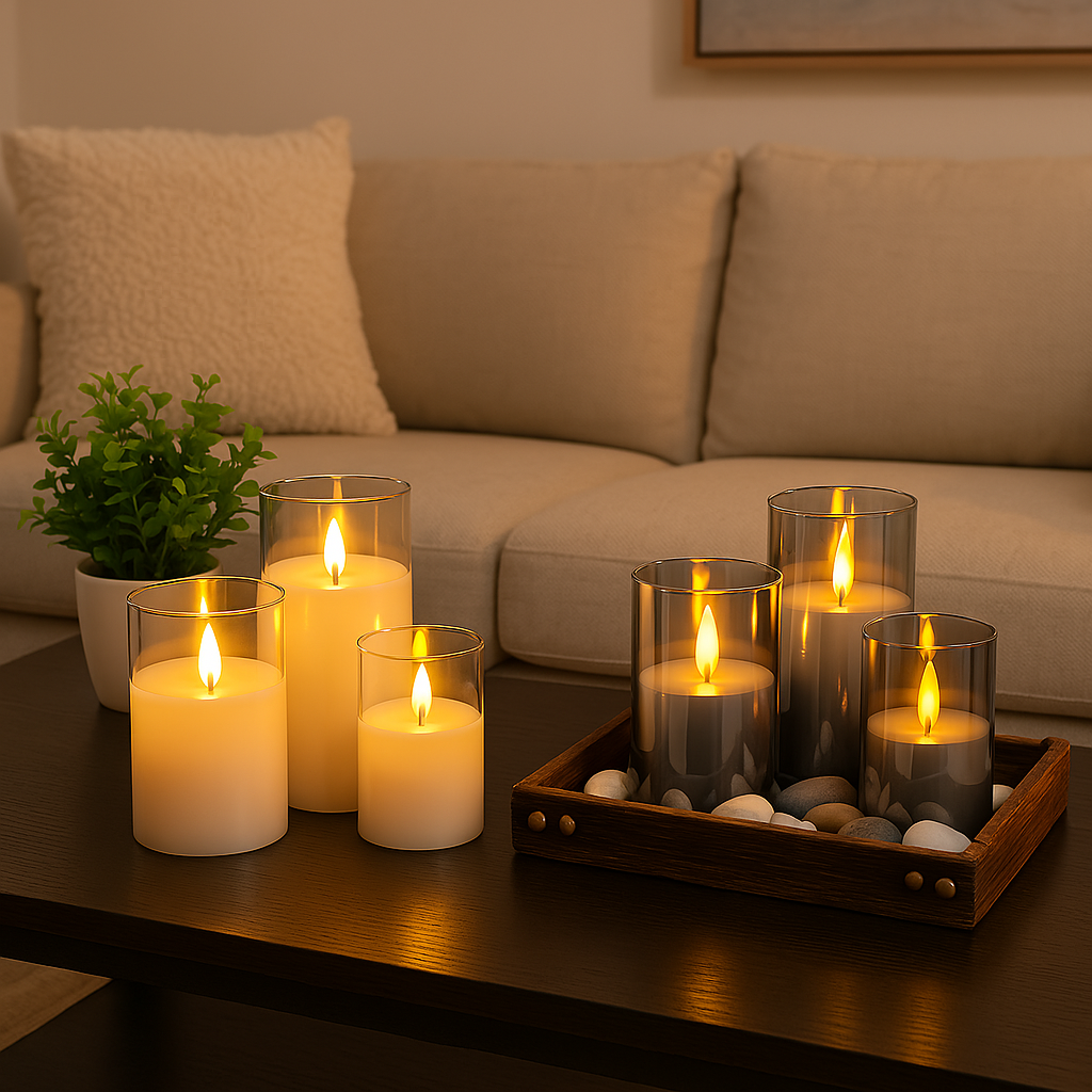 Velas LED USB con Control - 3 Unidades