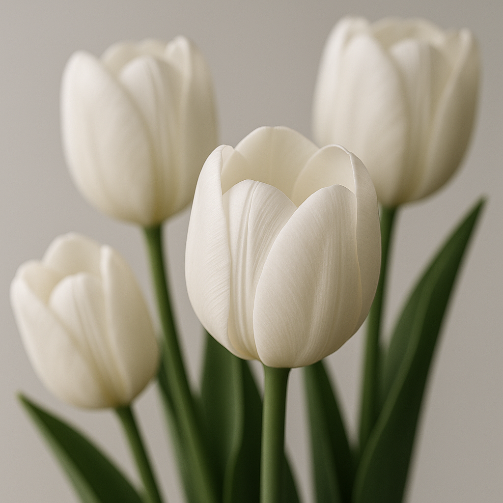 Tulipanes Ultra Realistas Blancos